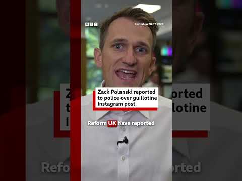 Reform UK report Green Party leader Zack Polanski to police over guillotine T-shirt post. #BBCNews